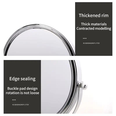 Dyzi Silver Double-Sided Circular Crystal Style Glass Metal Makeup Mirror  1X/10X Magnification