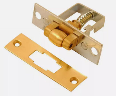 Dzina Adjustable Roller Bolt Heavy Duty Door Latch Catch Spring Loaded Brass Ball Latch