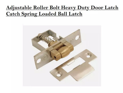 Dzina Adjustable Roller Bolt Heavy Duty Door Latch Catch Spring Loaded Satin Chrome Ball Latch