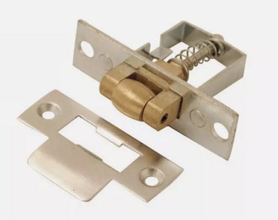 Dzina Adjustable Roller Bolt Heavy Duty Door Latch Catch Spring Loaded Satin Chrome Ball Latch