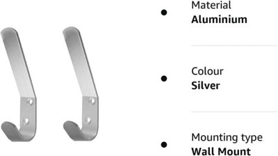 Dzina Aluminium Double Hat and Coat Hooks - 10 Pack Dress Robe Garment ...