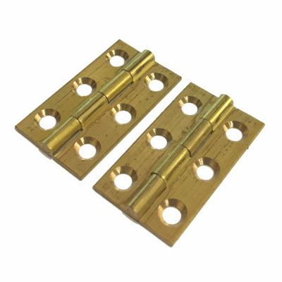Dzina Butt Hinge 63mm x 35mm (2.5 x 1.375 Inch) Solid Brass, Pack Qty 1 Pair