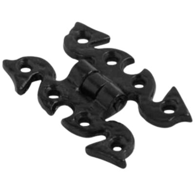 Dzina Butterfly Snake Cupboard Cabinet Door Hinge 68mm x 50mm - Black Antique Hinge for Cabinets, Doors, and Furniture