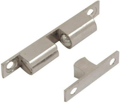 Dzina Chrome Double Ball Cabinet Cupboard Display Door Roller Latch Catch - 60mm Pack of 1