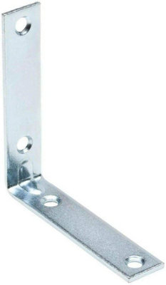 Dzina Corner Brace Bracket ZYP 63mm x 63mm x 16mm (2.1/2 Inch) - Zinc Plated L-Shaped Angle Plate for Shelves, Cabinets - 10 Pcs