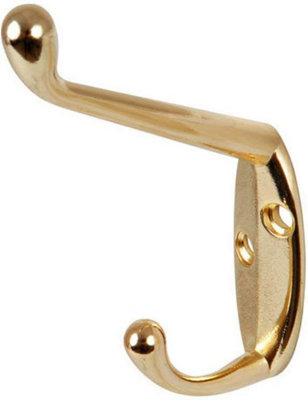 Dzina Hat and Coat Hooks Brass Plated Pack of 10