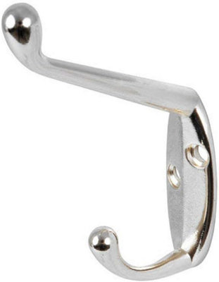 Dzina Hat and Coat Hooks Chrome Plated Pack of 10