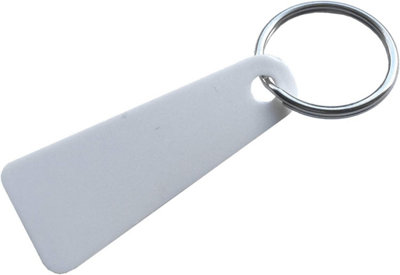Dzina Key Ring White Plastic Label Tag and Sprung Metal Keyring 50mm ...
