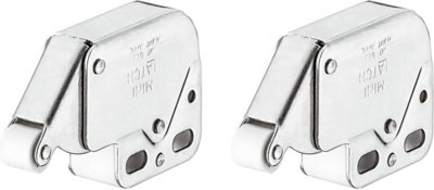 Dzina Mini Spring Loaded Cabinet Catch, White and Nickel Plated, Push ...