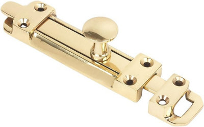 Dzina™ Sliding Surface Door Tower Bolt 200mm x 38mm (8 x 1. 1/2 Inch) Polished Brass Pack of 1