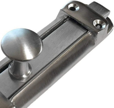 Dzina Sliding Surface Door Tower Bolt 95mm x 25mm (4 x 1 Inch) Satin Chrome Pack of 1 - 4