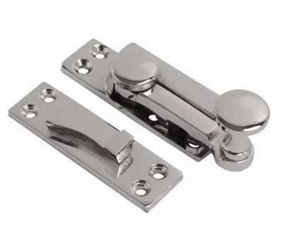 Dzina Solid Brass Sash Window Fastener Quadrant Arm Fastener Polished Chrome