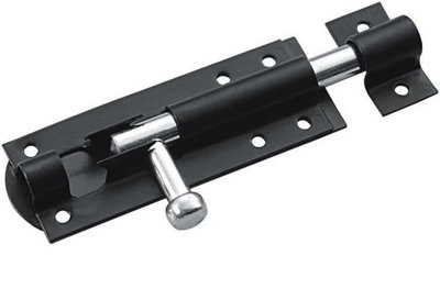 Dzina Steel Sliding Tower Door Bolt 100mm x 40mm (4 Inch) Black Pack of 1