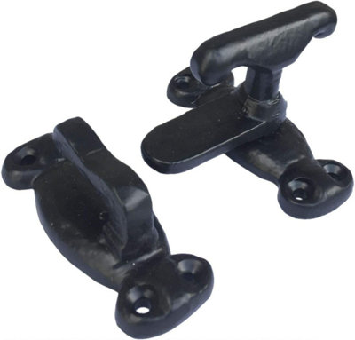 Dzina Thumb Turn Catch Latch Showcase Cabinet Cupboard Door Fastener - Antique Black Pack of 1