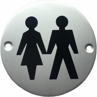 Dzina Toilet Door Sign 75mm Screen Printed SAA Unisex Mens Womens Pack of 1