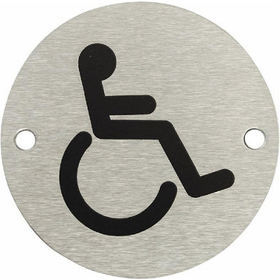 Dzina Toilet Door Sign 75mm Screen Printed SSS Disabled Pack of 1