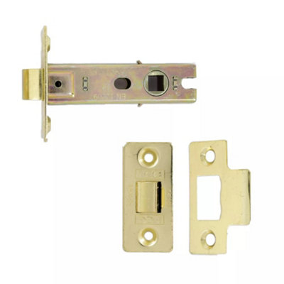 Dzina Tubular Latch Fire Rated Bolt Electro Brass Plated - 75 mm