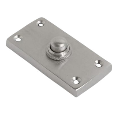 Dzina Victorian Style Bell Push 75mm x 36mm - Satin Chrome Doorbell Button for Home, Office, and Commercial Use - Pack of 1