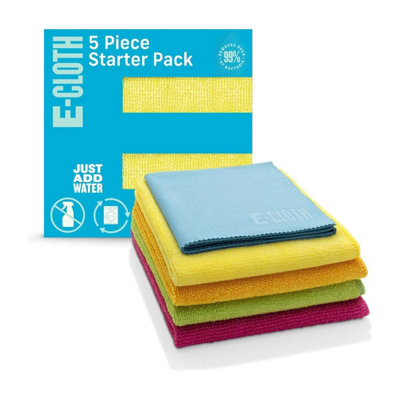 E-Cloth Starter Pack - 5 Microfibre Cloths for Multi-Purpose Cleaning ...