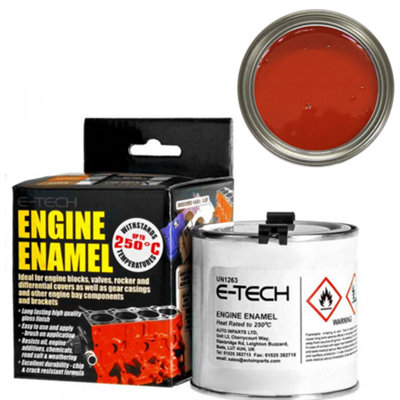 E-TECH RED ENGINE ENAMEL HIGH HEAT RESISTANT PAINT CAR VEHICLE ...