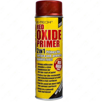 E-Tech Red Oxide Primer 2 in 1 For Steel Metal Iron 400ml