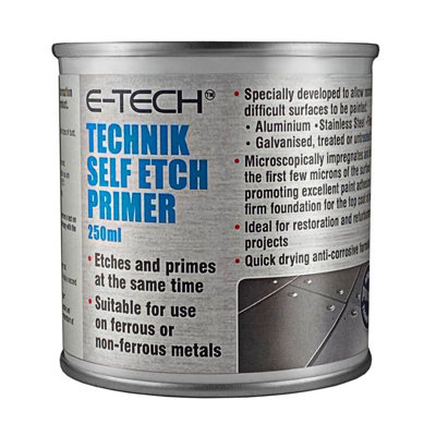 E-TECH Technik Self Etch Primer Grey Brush On Paint Aluminium Surfaces ...