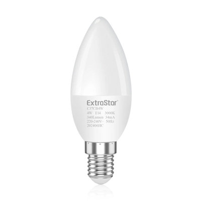 E14 4W 340lm LED Candle Light Bulb, Warm White, 10 Pack
