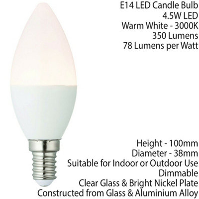 E14 Mini Edison Dimmable LED Light Bulb 4.5W Warm White Frosted Candle Lamp