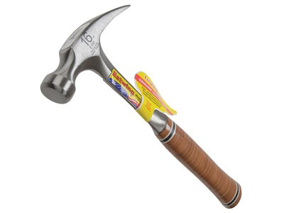 E16S Straight Claw Hammer - Leather Grip 450G (16Oz)