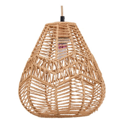 E27 60W Vintage Rattan-woven Ceiling Hand-woven Pendant Light