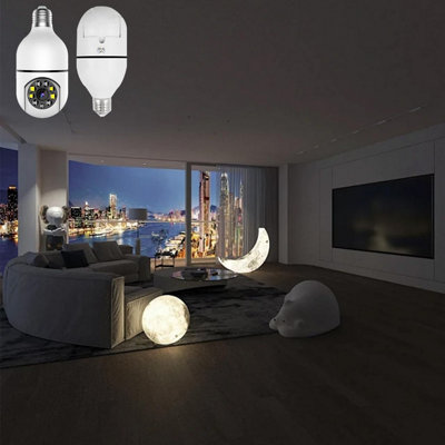 E27 Bulb Camera 1080P: 5G/2.4GHz WiFi, Full-Color Night Vision, 360 ...
