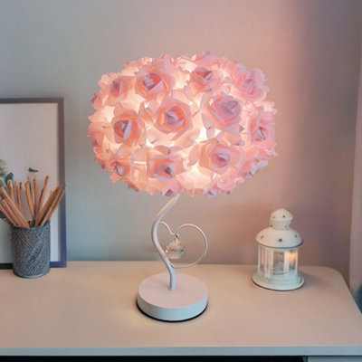 E27 Rose Flower Table Lamp Bedside Atmosphere Light Home Fixture Decoration