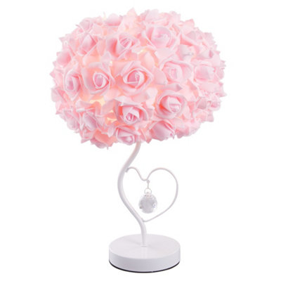 E27 Rose Flower Table Lamp Bedside Atmosphere Light Home Fixture Decoration