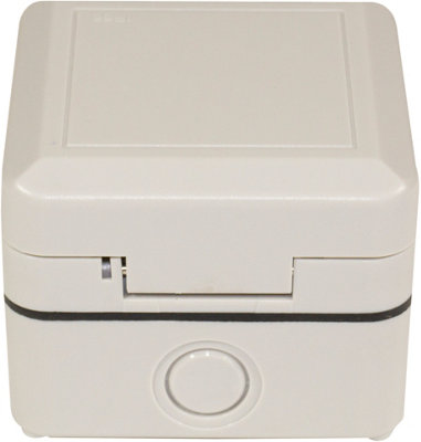 Eagle E341E Weatherproof Outdoor Socket Box 13A 1 Gang Single Unswitched Socket IP66 - Grey