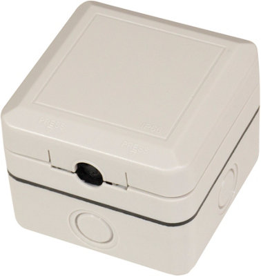 Eagle E341E Weatherproof Outdoor Socket Box 13A 1 Gang Single Unswitched Socket IP66 - Grey