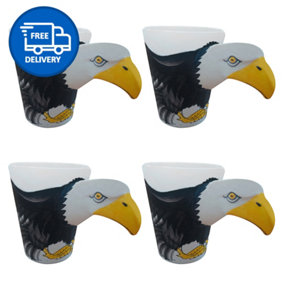 Eagle Mugs Set Coffee & Tea Cup Pack of 4 by Laeto House & Home - INCLUDING FREE DELIVERY