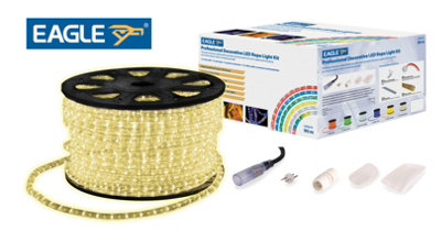 Eagle Static LED Rope Light Kit With Wiring Accessories Kit 90m Warm White - 3