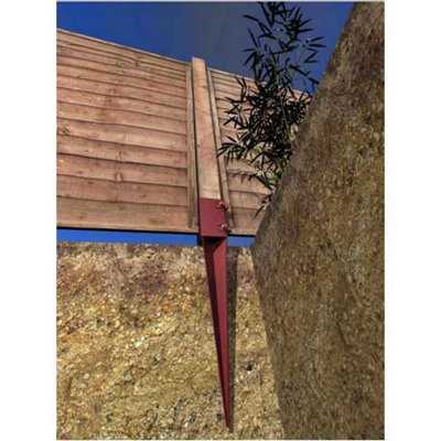 EAI - 100x750mm Fence Post Spike Anchor Bracket Holder Support Red Oxide Pack of 2