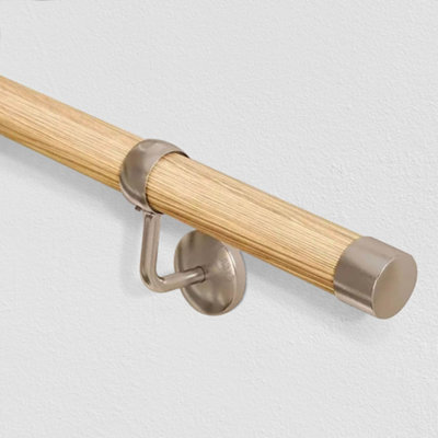 EAI 3.6m Solid Pine Handrail Kit Easy Fit. Includes Rails, Brackets, Ends, Screws. Premium Finish for Fast, No Fuss Install