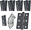 EAI - 3" Internal Door Hinges & Screws G7 FD30  - 76x50x2mm Square - Black - Pack 5 Pairs