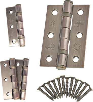 EAI - 3" Internal Door Hinges & Screws G7 FD30 - 76x50x2mm Square - Florentine Bronze - Pack 2 Pairs Price Comparisons | Compare The Build