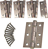 EAI - 3" Internal Door Hinges & Screws G7 FD30  - 76x50x2mm Square - Florentine Bronze - Pack 4 Pairs