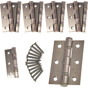 EAI - 3" Internal Door Hinges & Screws G7 FD30  - 76x50x2mm Square - Florentine Bronze Pack 5 Pairs