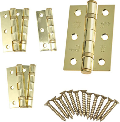 EAI 3" Internal Door Hinges & Screws G7 FD30 76x50x2mm Square PVD