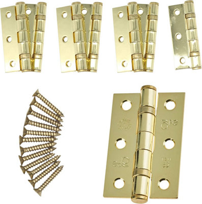EAI - 3" Internal Door Hinges & Screws G7 FD30  - 76x50x2mm Square - PVD Brass - Pack 4 Pairs Price Comparisons | Compare The Build