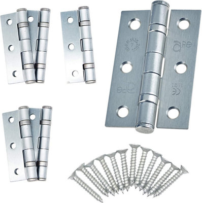 EAI - 3" Internal Door Hinges & Screws G7 FD30 - 76x50x2mm Square - Satin Chrome - Pack 3 Pairs Price Comparisons | Compare The Build