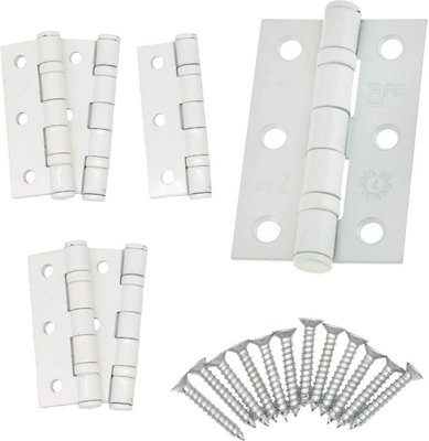 EAI - 3" Internal Door Hinges & Screws G7 FD30  - 76x50x2mm Square - White - Pack 3 Pairs Price Comparisons | Compare The Build