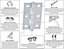 EAI - 3" Internal Door Hinges & Screws G7 FD30  - 76x50x2mm Square - White - Pack 4 Pairs