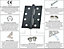 EAI - 4" Door Hinges & Screws G11 FD30/60 - 102x76x2.7mm Square - Black Pack of 3 Pairs