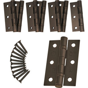 EAI - 4" Door Hinges & Screws G11 FD30/60 - 102x76x2.7mm Square - Dark Bronze Pack of 4 Pairs